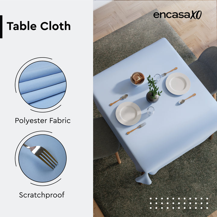 Polyester Blue Table Cloth (Pack of 1)