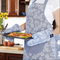 Cotton Blue Oven Gloves (Pack of 2)