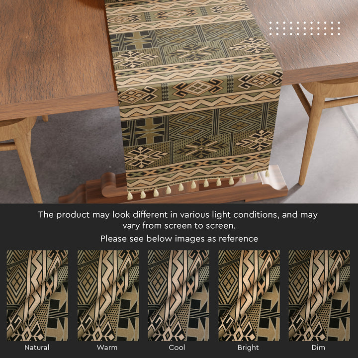 Cotton Canvas African Table Runner