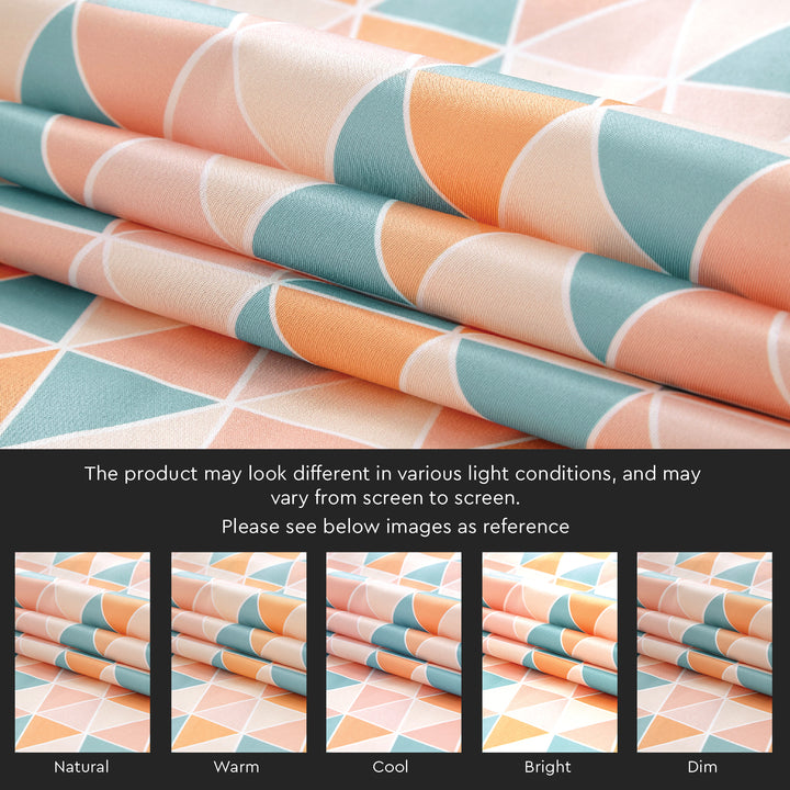 Polyester Triangles Apricot Curtain (Pack of 2)