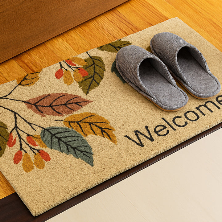 Coir Door Mats for Home Entrance Thick Anti-slip Welcome Doormat with PVC Back | Ideal for Indoor, Outdoor, Patio, Home and Office | Durable and Easy to Clean