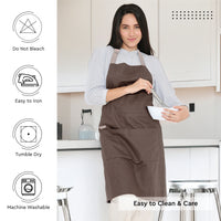 Yarn Dyed Cotton Dark Taupe & Beige Apron (Pack of 1)