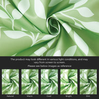 Polyester Reverse Leaf Green Curtain (Pack of 2)