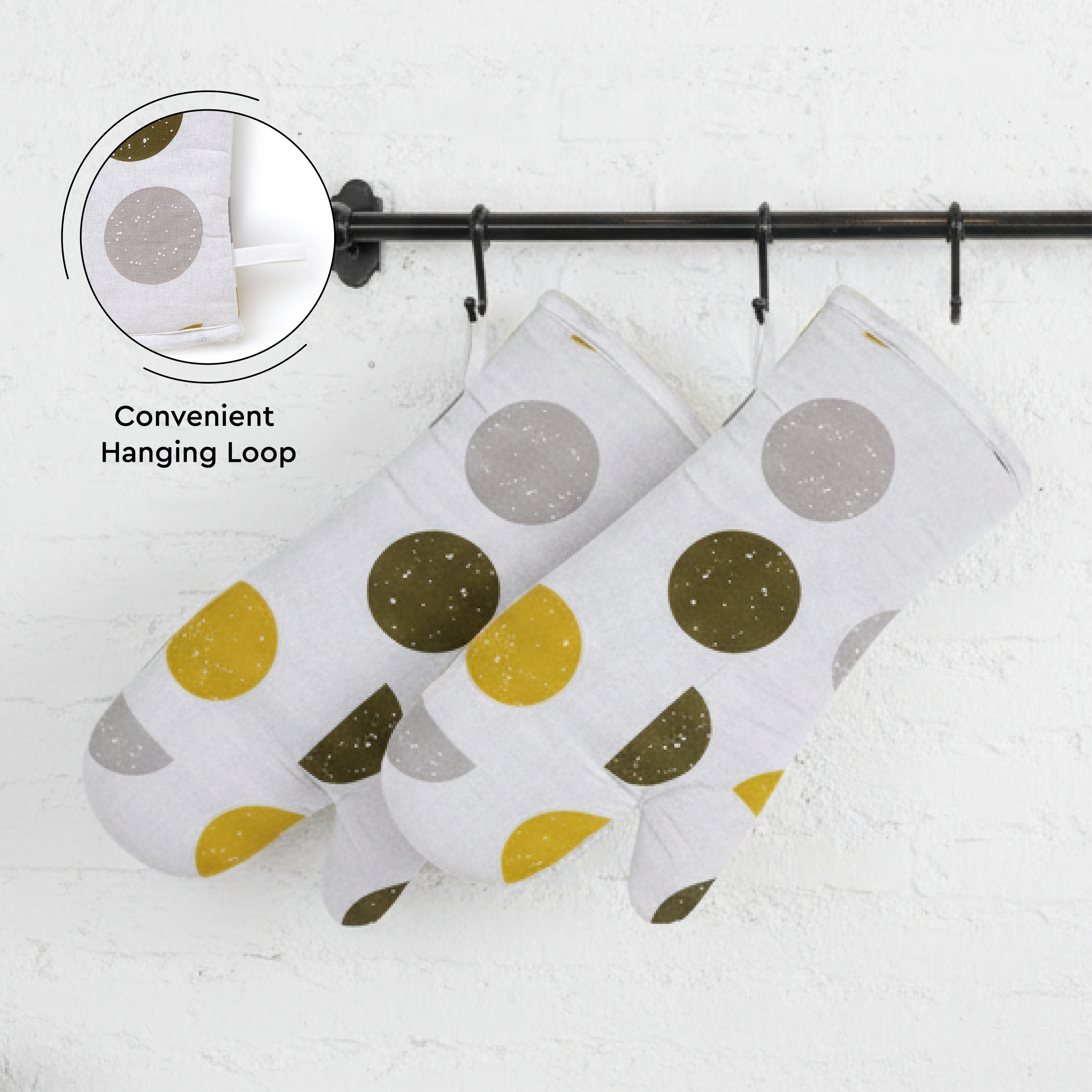 20s Sheeting Yellow Moon Oven Gloves (Pack of 2)