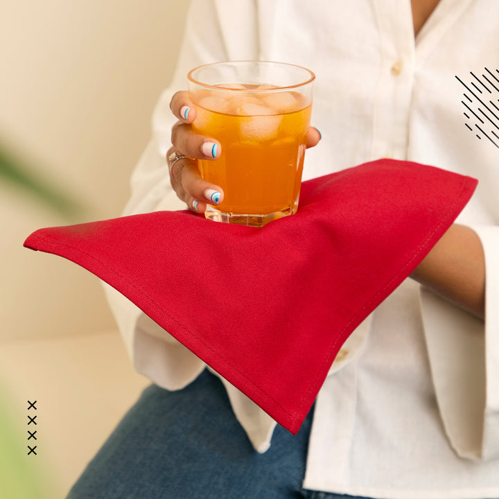 Cotton Deep Red Table Napkins (Pack of 12)