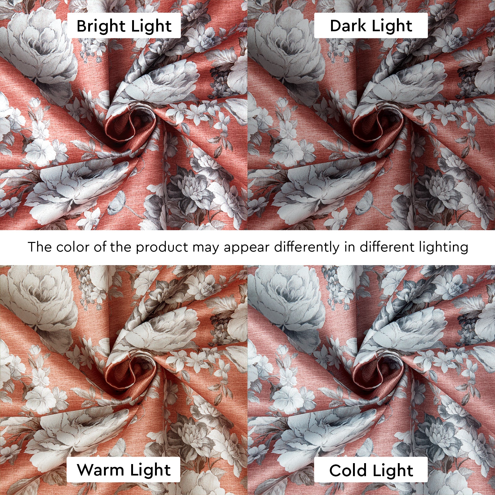Blackout Polyester F4 English Rose Curtain (Pack of 2)