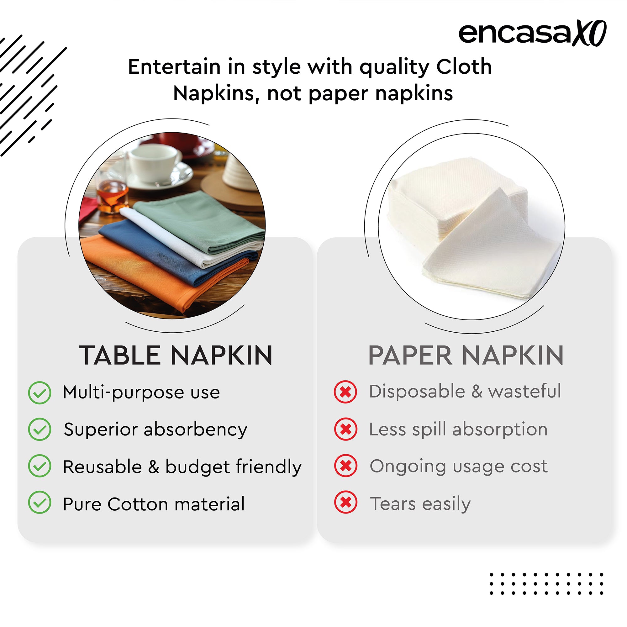 Cotton Grey Table Napkin (Pack of 4)