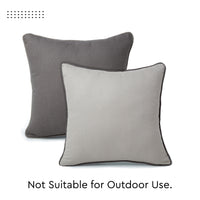 Cotton Light Grey with Grey Cushion Cover (Pack of 2)