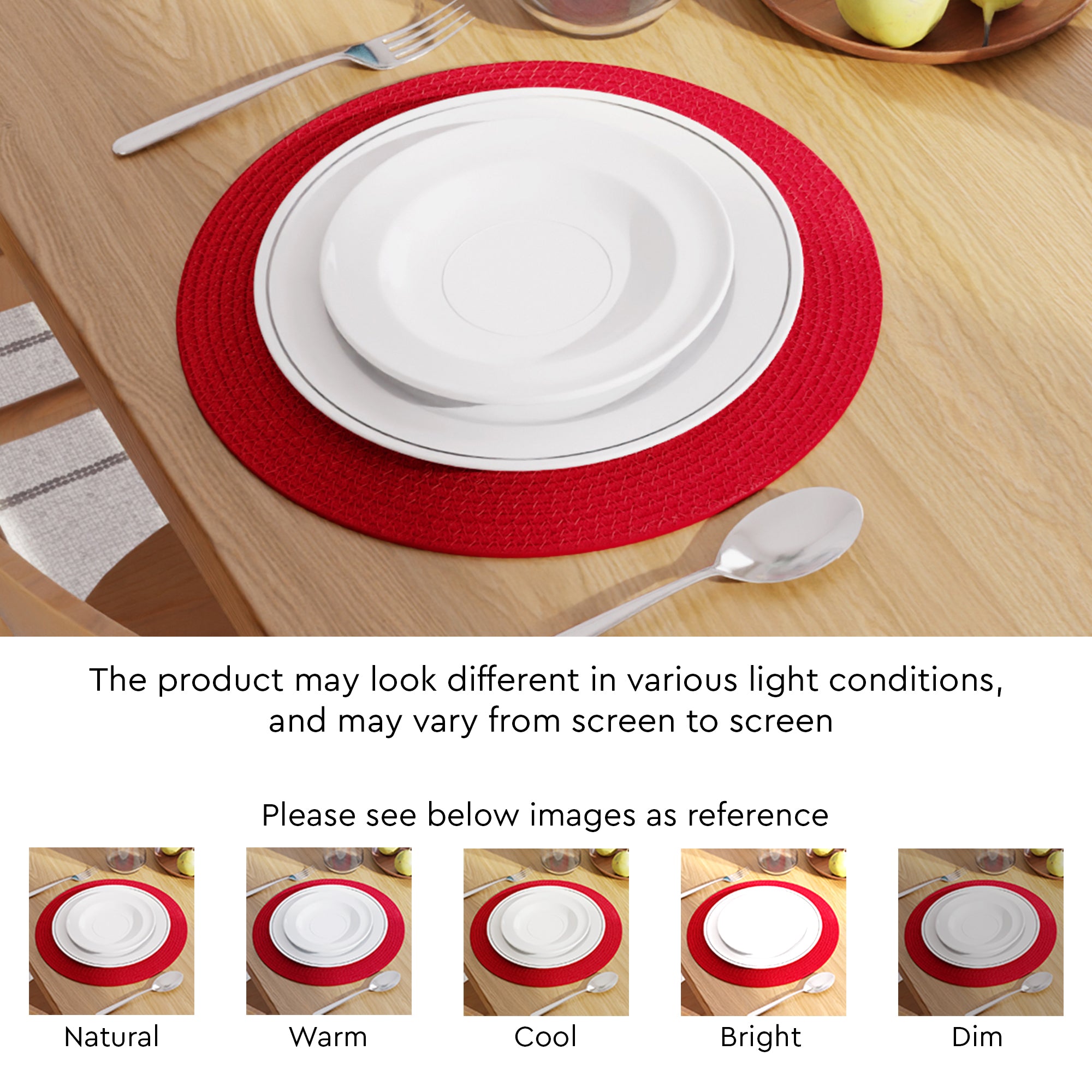 Cotton Red Placemat (Pack of 4)