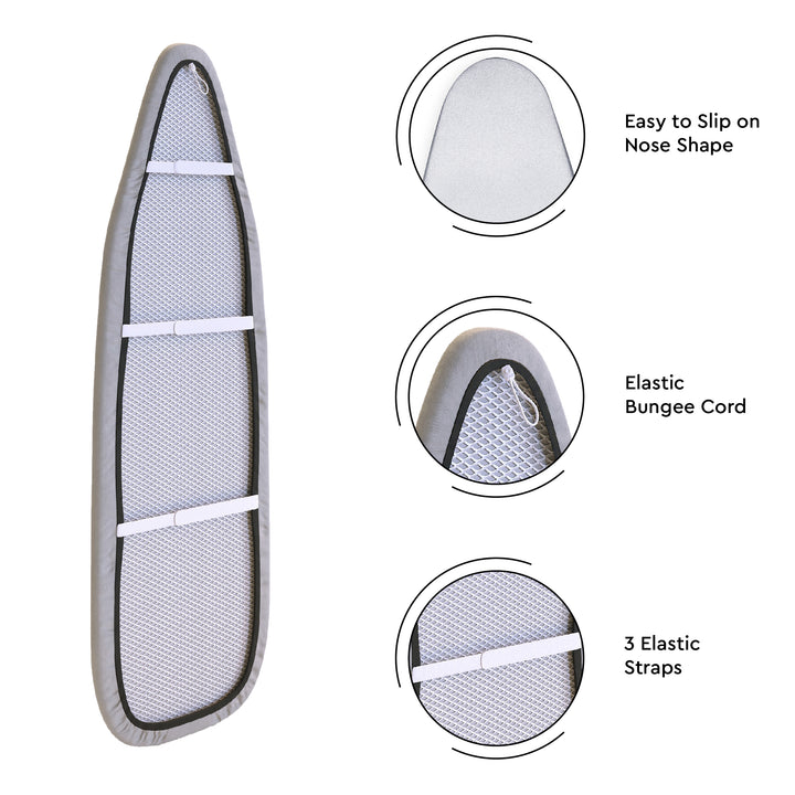 20s Sheeting - Silver Silver Luxury Ironing Board Cover (Pack of 1)