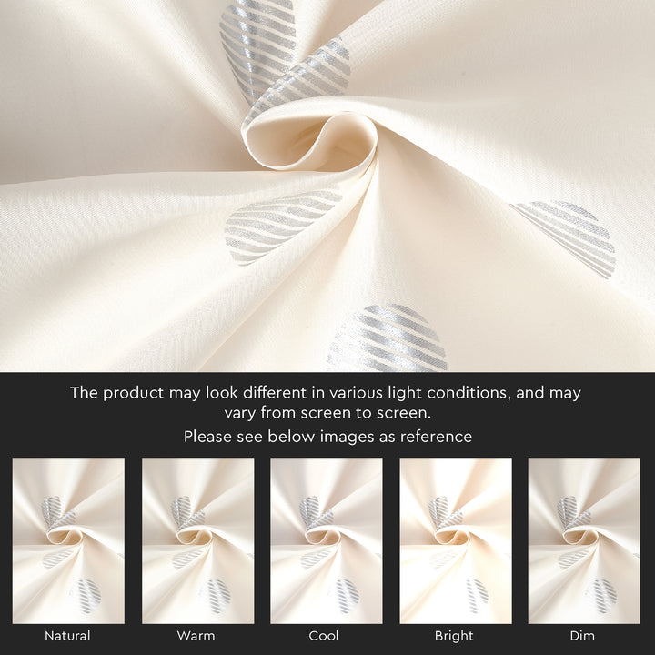 Polyester Dollar Cream Curtain (Pack of 2)