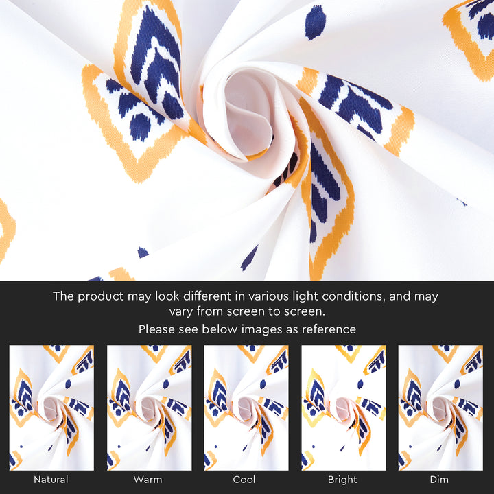 Polyester Diamond Yellow Curtain (Pack of 2)
