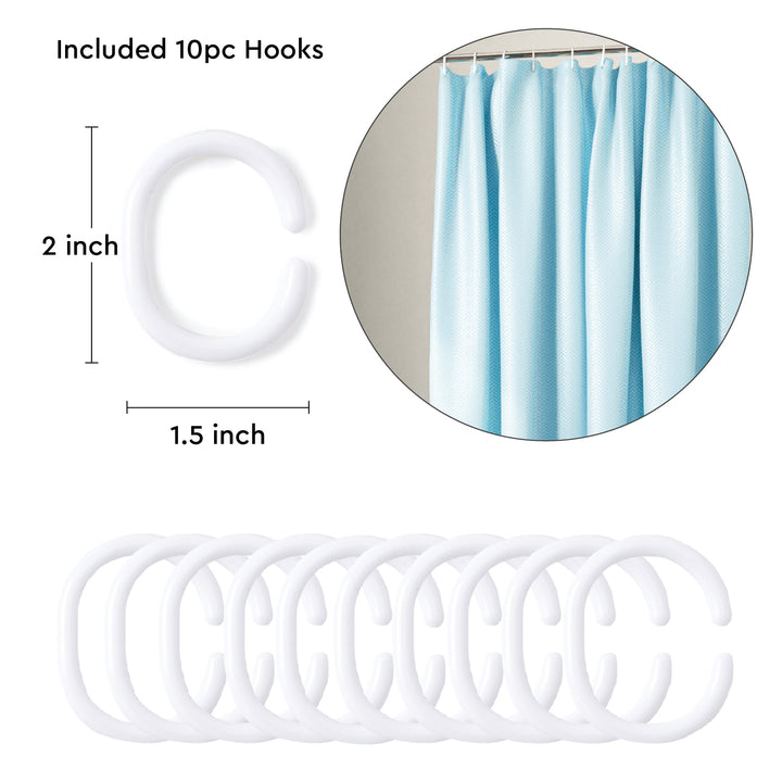 Polyester ZZ Light Blue Shower Curtain (Pack of 1)