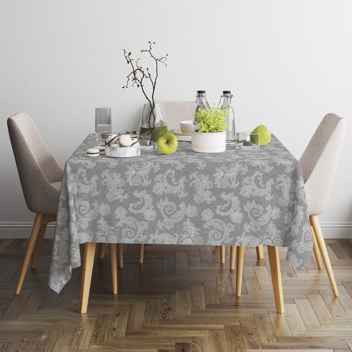 Cotton Grey Table Cloth (Pack of 1)