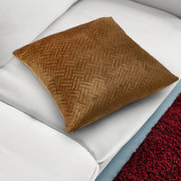 Quilted Velvet Brown Cushion Cover (Pack of 2)