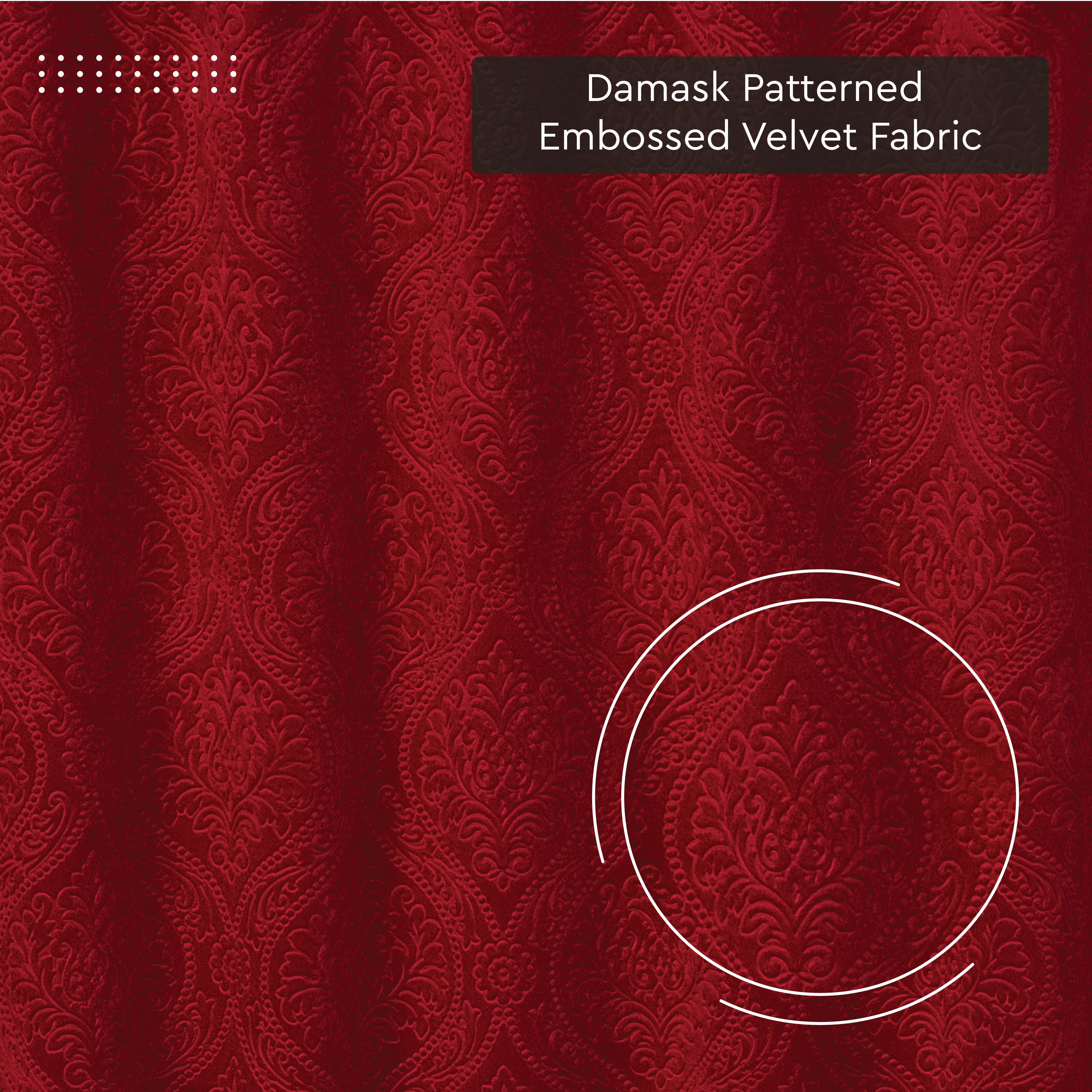 Embossed Velvet Red Fabric by Meter