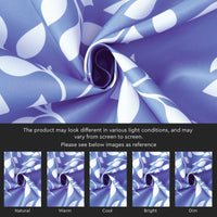 Polyester Reverse Leaf Blue Curtain (Pack of 2)