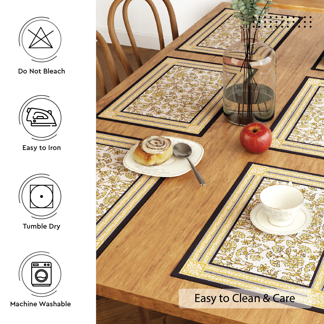 Cotton Yellow-02 Placemat (Pack of 6)