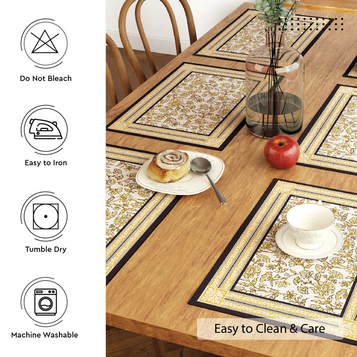 Cotton Yellow-02 Placemat (Pack of 6)