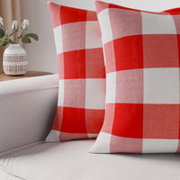 RC Yarn-Dyed Buffalo Red Checks Cushion Cover (Pack of 2)