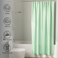 Polyester Mint Shower Curtain (Pack of 1)