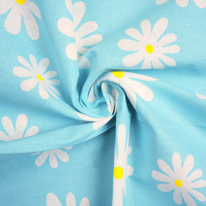 Cotton Daisy Blue Table Cloth (Pack of 1)