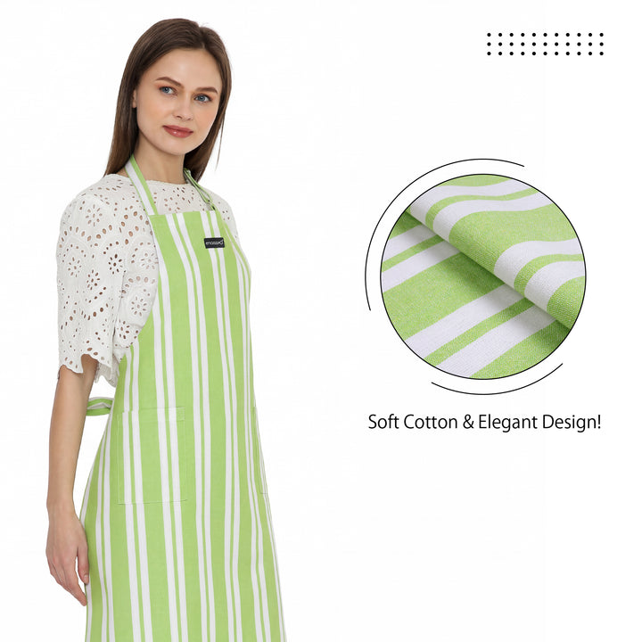 RC Yarn-Dyed Franca Lime Stripes Apron (Pack of 1)