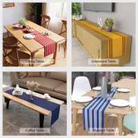 Cotton Light Grey & Off White Table Runner (Pack of 1)