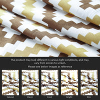 Polyester Chevron 1 Beige Curtain (Pack of 2)