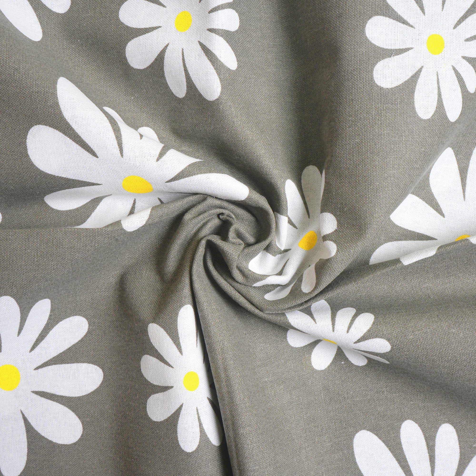 Cotton Daisy Grey Table Cloth (Pack of 1)
