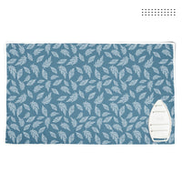 20s Sheeting Big Leaves Blue Ironing Mat (Pack of 1)