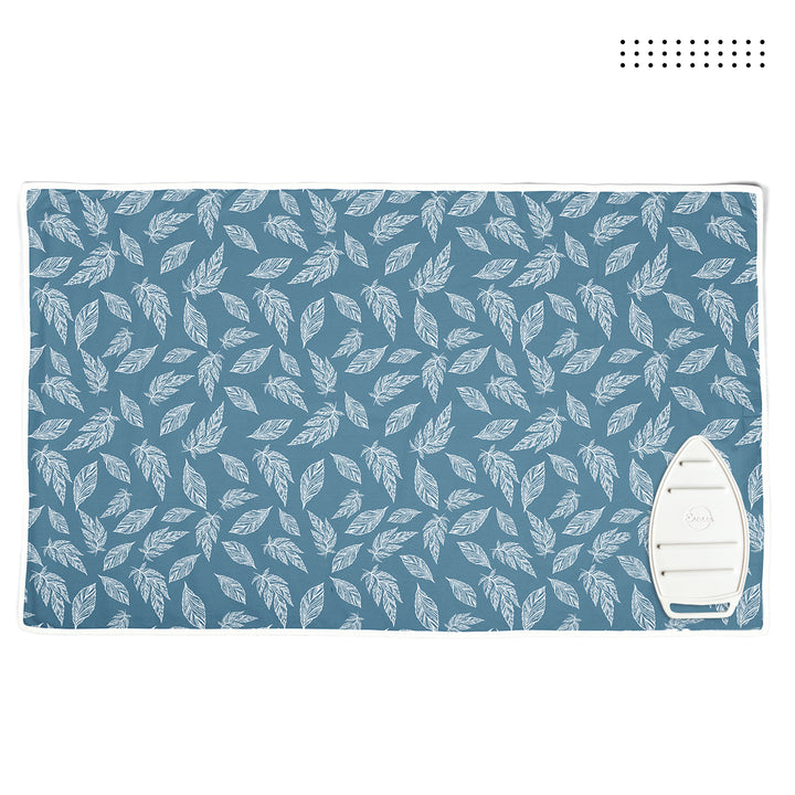 20s Sheeting Big Leaves Blue Ironing Mat (Pack of 1)