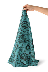 20s Sheeting Blue Colour Flower Fabric (1 Meter)