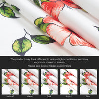 Polyester Hibiscus Curtain (Pack of 2)