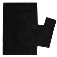 Cotton Black Bathmat (Pack of 2)
