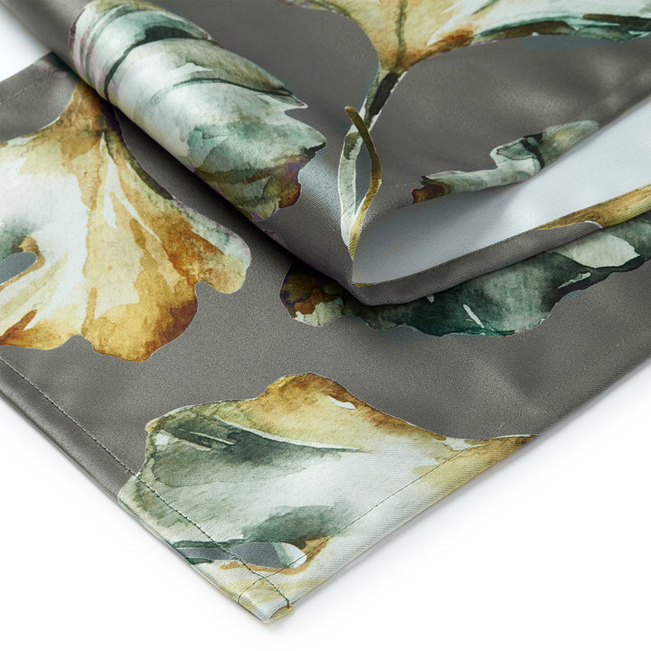 Blackout Polyester Gingko Grey Table Runner (Pack of 1)