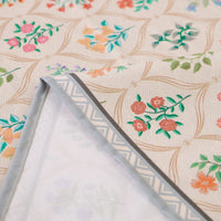 WR Spun Polyester French Beige Printed Table Cloth (Pack of 1)