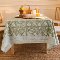 20s Cotton Twill Sage Green Table Cloth (Pack of 1)