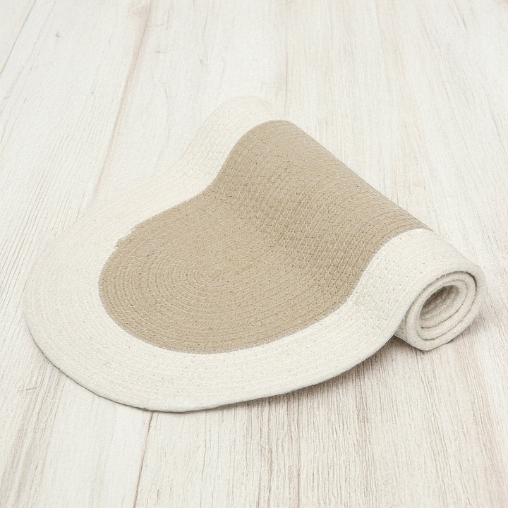 Cotton Beige & Off White Table Runner (Pack of 1)