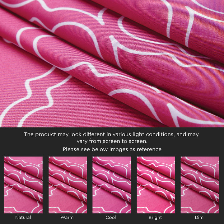 Polyester Trellis Hot Pink Curtain (Pack of 2)