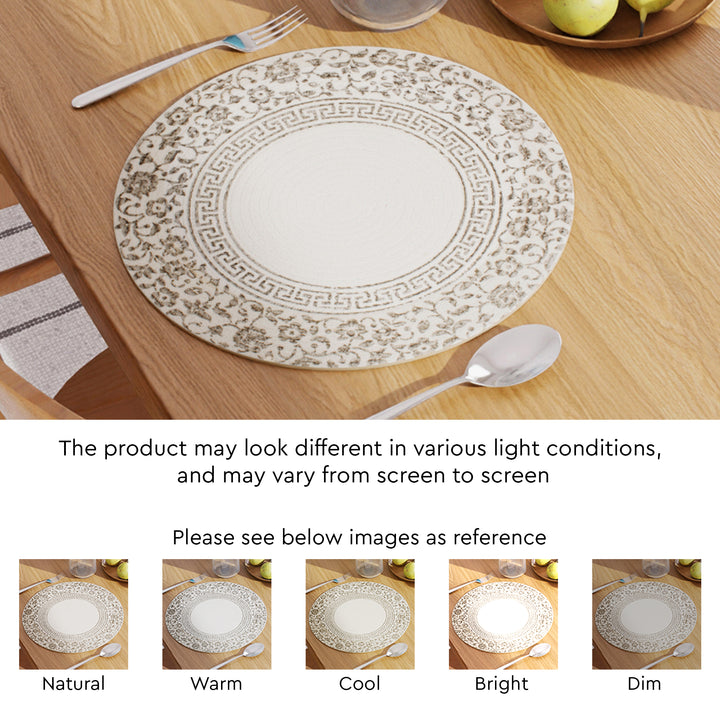 Cotton Printed Grey Placemat (Pack of 4)