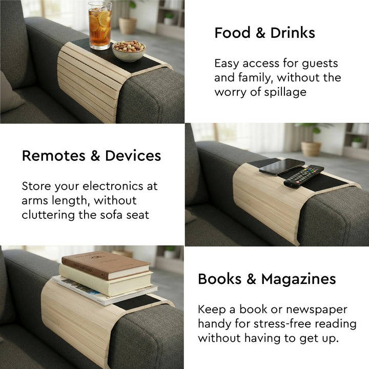 Pinewood Cream with Brown Antiskid Top Wooden Tray (Pack of 1)