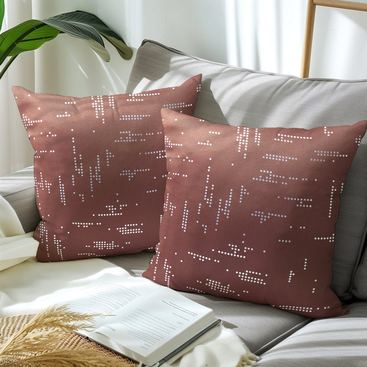 Blackout Polyester Citylight Tan Cushion Cover (Pack of 2)