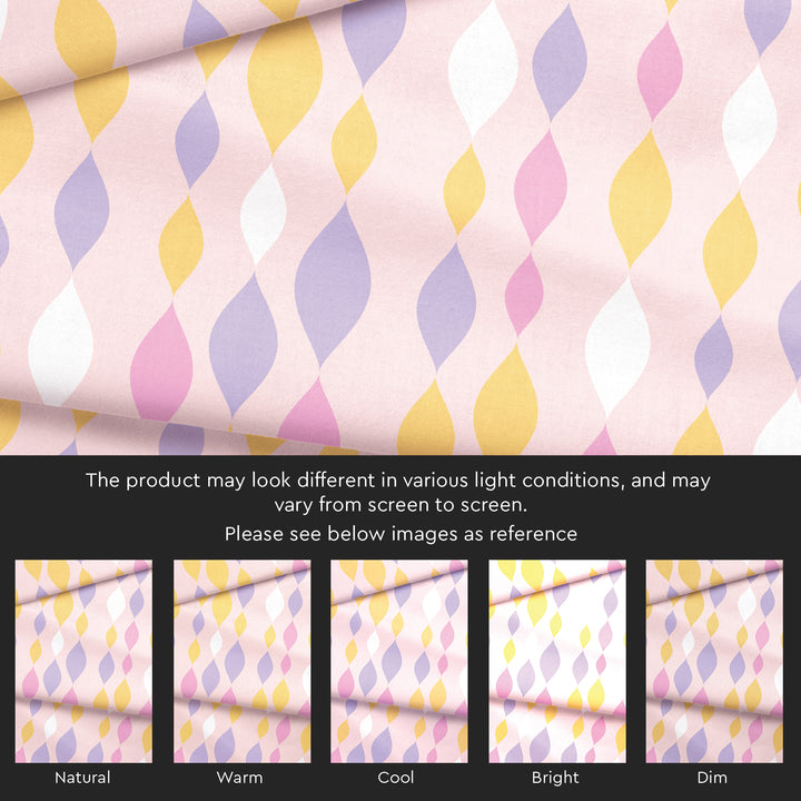 Polyester Teardrops Pink Curtain (Pack of 2)