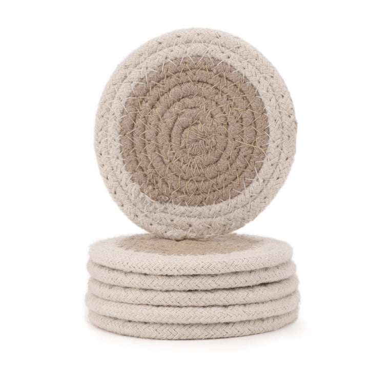 Cotton Beige & Off White Coaster