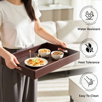 Leather Copper Leather Serving Tray