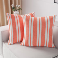 RC Yarn-Dyed Franca Orange Stripes Cushion Cover (Pack of 2)