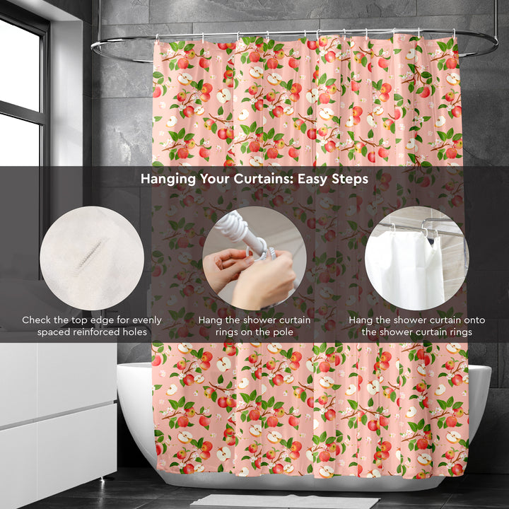 Polyester Apple Shower Curtain (Pack of 1)