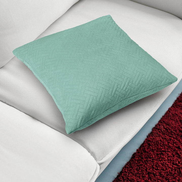 Quilted Velvet Teal Cushion Cover (Pack of 2)