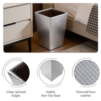 PU-Leather Silver Leather Dustbin